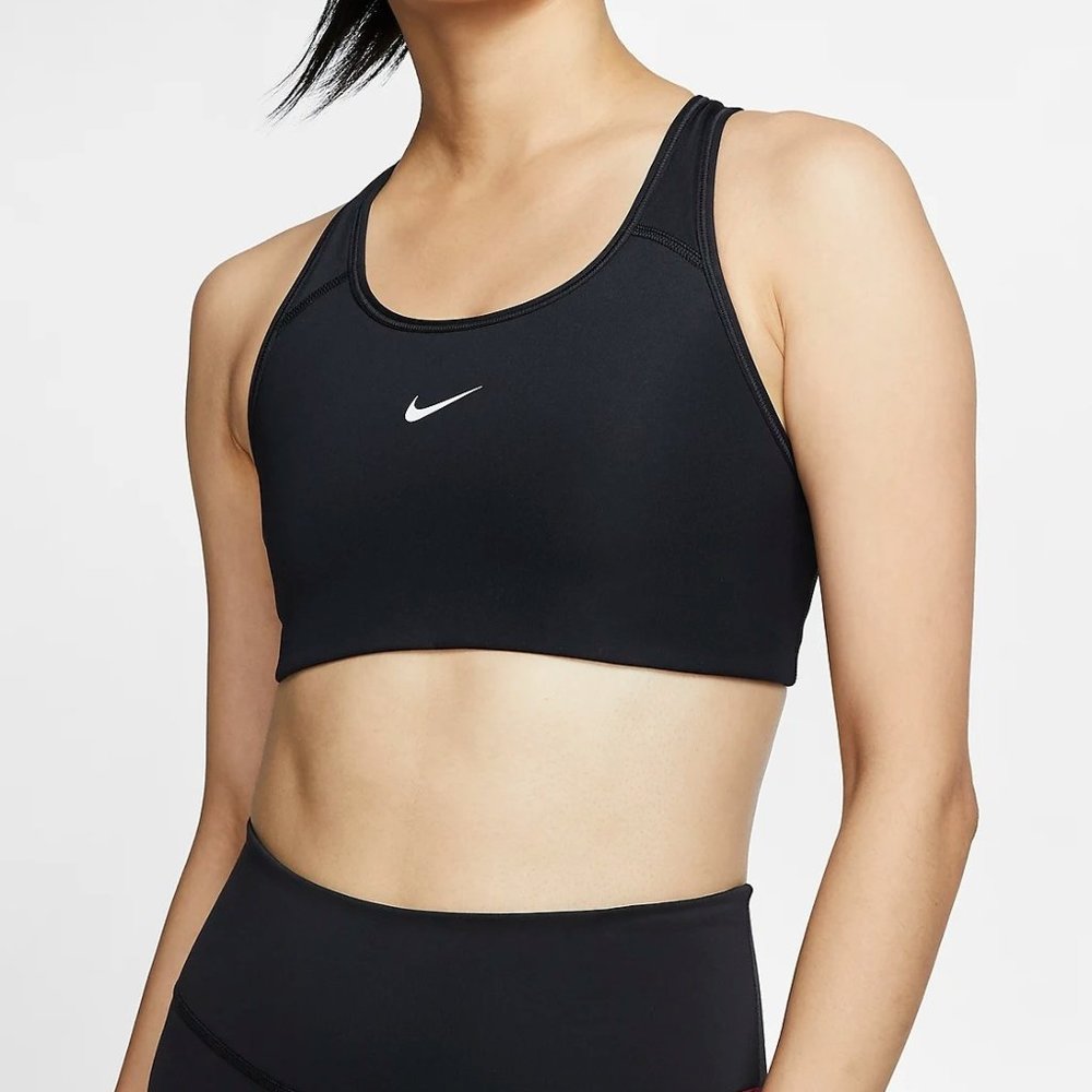 Nike Swoosh Dri-FIT Racerback Sports Bra Black Size M NWOT